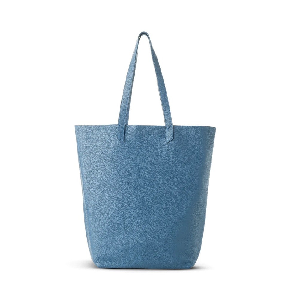Genuine Italian Leather Shoulder Tote Bag / Blue
